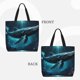 thumbnail image 2 of Easygdp Vintage Blue Pattern Whale Bolsa Tote para Mujer, Bolso de Hombro para Trabajo, Playa, Viajes, Compras y Supermercado, 2 of 7