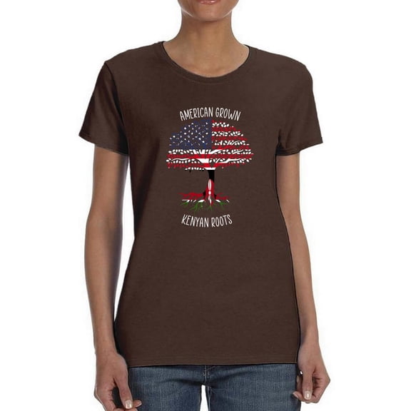 American Grown Kenyan Roots T-Shirt Women -Smartprints Designs, Female Medium