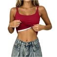 thumbnail image 2 of Noric Women Sleeveless Camisole Tops Built in Padded Bra Spaghetti Straps Criss Cross Back Hollow Out Casual Summer Tank Tops, 2 of 8