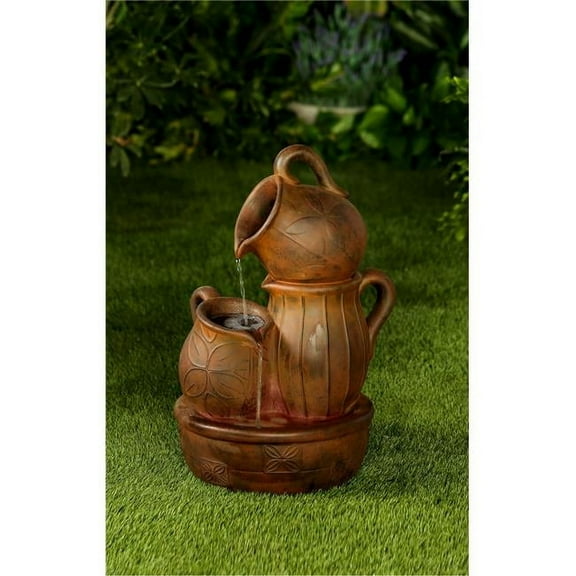 Distressed-Bronze Polyresin Water Fountain