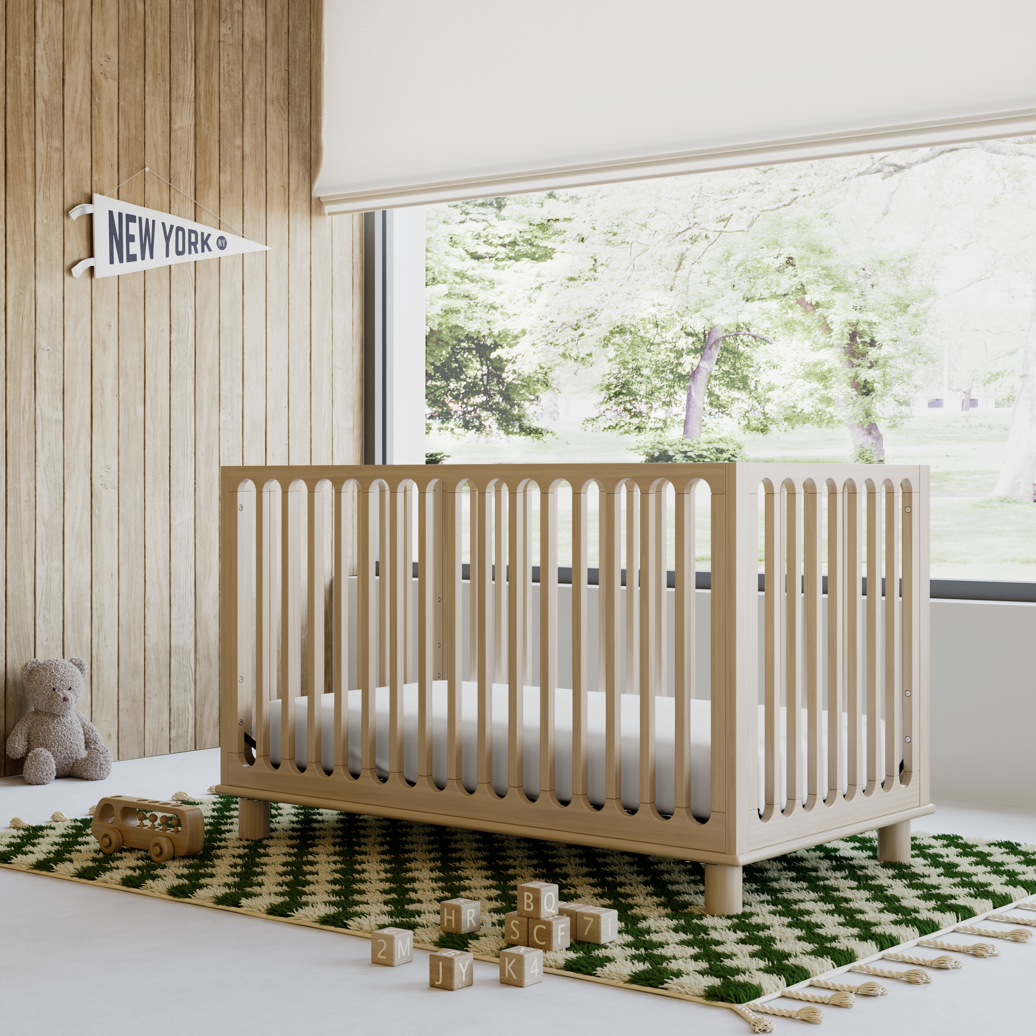 Art of Nursery by Storkcraft Sicily Deluxe 3-in-1 Convertible Crib with Bonus Toddler Guardrail, Driftwood