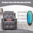 thumbnail image 5 of Ebello Home Inc Massage Recliner and Manual Singles Sofa with Remote control Flared Arms Cushion Back Massage Chairs Smoke Grey Fabric 1-Piece Modern, 5 of 5