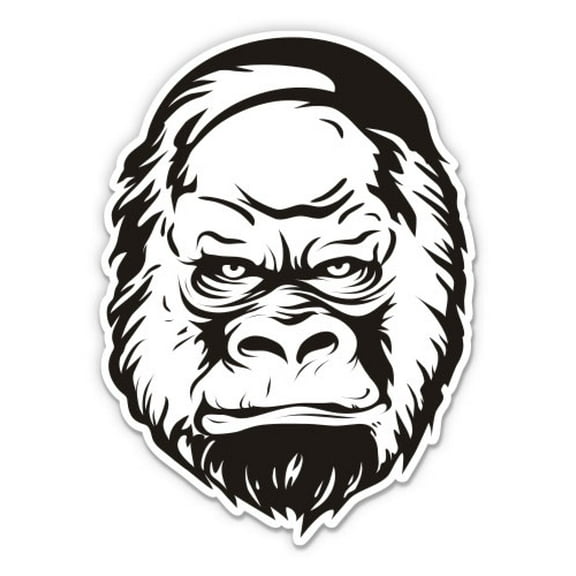 Gorilla Ape Silverback - 3" Vinyl Sticker - For Car Laptop Water Bottle Phone - Waterproof Decal