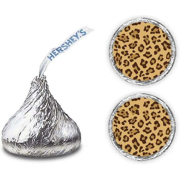 216 Leopard Cheetah Print Kisses Stickers Labels, Leopard Cheetah Kisses Stickers for Birthday Party, Wedding, Baby Shower, Any Event Decorations