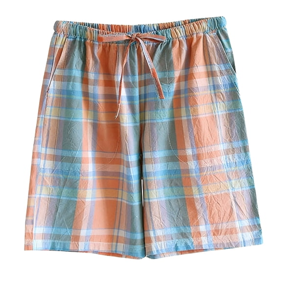 MOJOGO Men's Pliad Boxer Shorts Lightweight and Breathable Short with Side Pockets Relaxed Summer Beachwear L