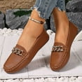 thumbnail image 5 of CHICVOMEY Comfort Flats for Women Non-Slip Women Loafers with Gold Chain Soft Slip-On Flats Casual & Work for Loafers, 5 of 6