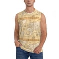 thumbnail image 2 of Lsque World Map Print Men's Cotton Blend Sleeveless Muscle Shirts (S-3XL)- Moisture Wicking, Odor Protection, UPF 30+,X-Large, 2 of 8