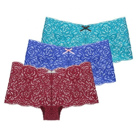

Pretty Comy Lingerie Multi Pack of Women s Regular & Plus Size Lace Boyshort Panties