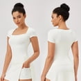thumbnail image 4 of Camisetas de Yoga para mujer, camisetas deportivas de entrenamiento de gimnasia, camisetas de Yoga de secado rápido, Camiseta deportiva informal de manga corta para correr al aire libre y Fitness, 4 of 6