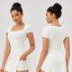 thumbnail image 4 of Camisetas de Yoga para mujer, camisetas deportivas de entrenamiento de gimnasia, camisetas de Yoga de secado rápido, Camiseta deportiva informal de manga corta para correr al aire libre y Fitness, 4 of 6