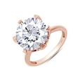 thumbnail image 3 of 4.5 CT Six Prong 11 mm Lab Created Moissanite Diamond Solitaire Engagement Ring for Women in 14k Rose Gold Plated 925 Sterling Silver, Gift for Wedding, Engagement & Anniversary Certificate D-E, VVS1, 3 of 6