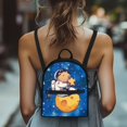 thumbnail image 4 of Eheartsgir Capybara Astronaut Starry Sky Small Backpack for Dating Travel, Front Pocket Lightweight Daypack Polyester Smooth Zipper Mini Backpack, 4 of 8