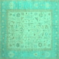 thumbnail image 1 of Ahgly Company Machine Washable Indoor Square Persian Turquoise Blue Traditional Area Rugs, 6' Square, 1 of 4