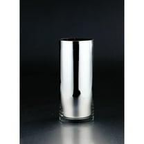 CC Home Furnishings 11" Shiny Silver Hand Blown Glass Pillar Candle Holder