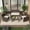 Brown + Beige, variant on 4-Piece Patio Furniture Set, PE Rattan Outdoor Conversation Set with Cushions & Tempered Glass Table, All-Weather Wicker Table and Chairs for Porch, Backyard, Brown and Grey