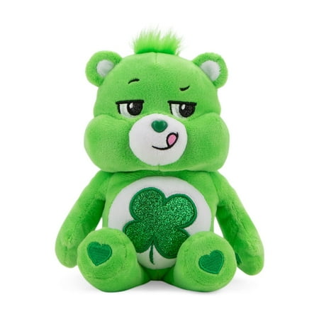 Care Bears 9" Bean Plush (Glitter Belly) - Good Luck Bear - Soft Huggable Material!