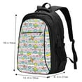 thumbnail image 5 of Pofeuu Space Doodle Print Storage Laptop Backpack with USB Charging Port[Water Resistant] College Computer Bookbag Fits, 5 of 7