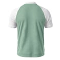 thumbnail image 6 of Umfun Men Short Sleeve Raglan Waffle Henley Shirt Color Block Two Tone with Three Button Placket Soft Breathable for Casual Daily Streetwear, 6 of 8