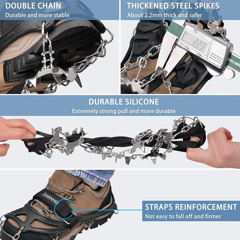 Ice Cleats Walk Traction Cleats Crampons for Hiking Boots Snow