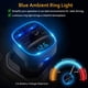 thumbnail image 4 of Transmisor FM Bluetooth para coche, kit adaptador de receptor de radio inalámbrico con luz ambiental azul para llamadas manos libres, cargador USB dual de 5 V/2,4 A y 1 A., 4 of 5