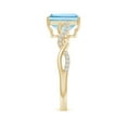 thumbnail image 5 of ANGARA Natural Emerald-Cut Solitaire 1.35 ct Aquamarine Infinity Twist Ring in 14K Yellow Gold for Women (Size-8x6mm) | March Birthstone, Anniversary, Jewelry Gift for Women | Natural Aquamarine Ring, 5 of 12