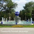 thumbnail image 3 of 10" Stainless Steel Gazing Balls：Big Shiny Mirror Ornament, Decorative Orbs for Yard, Pool, Lawn and Pond,Christmas Floating Ornaments, Lawn Decorations, Unbreakable Polishing Ball (Blue, 8in), 3 of 11