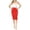 Red, variant on TinyBloomm Mid Length High Waisted Split Skirt Wrap Skirt Full Bed Skirt with Split Corners, Size S