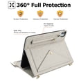 thumbnail image 3 of Handbag Case for iPad Air 13" M2 2024/iPad Pro 12.9 2022/2021/2020/2018 with Pencil Holder,Folio Stand PU Leather Crossbody Shoulder Hand Strap Card Pockets Magnetic Envelope Wallet Cover,Beige, 3 of 7