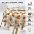 thumbnail image 3 of Fall Round Tablecloth 60 Inch Thanksgiving Day Maple Leaf Vintage Table Cover Waterproof Wipeable Table Cloth for Autumn Party Picnic Kitchen Home Decoration, 3 of 6