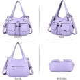 thumbnail image 2 of Purses and Handbags Women Tote Shoulder Top Handle Satchel Hobo Bags Fashion Washed Leather Purse…, 2 of 7