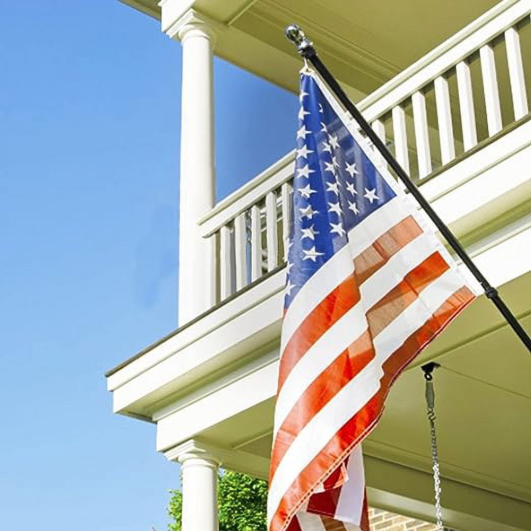 Bonison, Black Wall Mount Flag Pole with Bracket for Home Porch