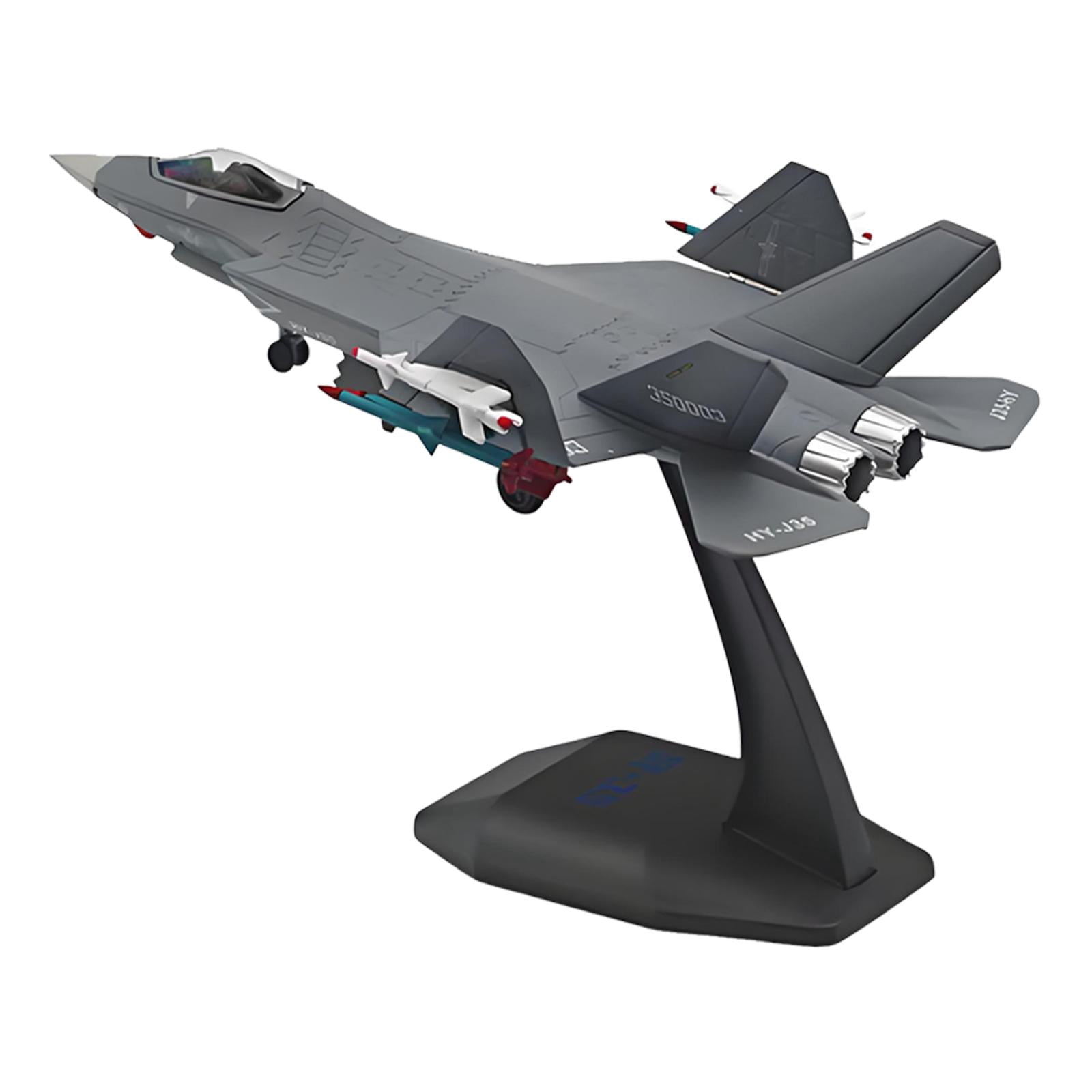 Diecast Metal Fighter Jet Model 1/100 Scale J35 Aircraft with Rotatable Wheels for Home Office Decor
