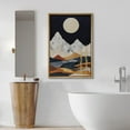 thumbnail image 2 of PixonSign Framed Canvas Print Wall Art Moonlight Over Marble Mountain Range Forest Nature Wilderness Illustrations Decorative Bohemian Multicolor Mid-Century Modern - 24"x36" Natural, 2 of 5