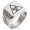 Silver, variant on Stainless Steel Biohazard Triangle Geometric Pattern Biker Style Polished Ring