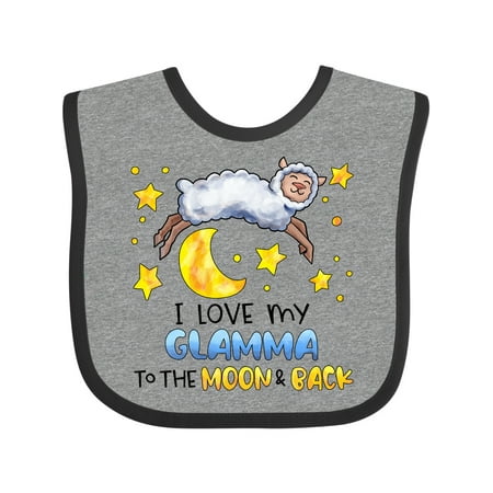 

Inktastic I Love My Glamma to the Moon and Back Cute Sheep Gift Baby Boy or Baby Girl Bib