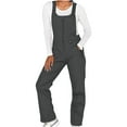 thumbnail image 4 of CaComMARK PI Clearance Womens Ski Snow Bibs Pants Insulated Water Resistant Overalls Snowboarding Winter Waterproof Pants Dark Gray 8(L), 4 of 6