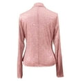 thumbnail image 4 of MAOQHI Sequin Blazer for Women Shimmer Jacket Casual Long Sleeve Glitter Sparkle Party Lapel Coat Rave Lightweight Shiny Blazer Cardigan Suit E-Pink S, 4 of 7