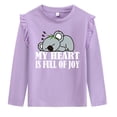 thumbnail image 2 of Little Hand Toddler Girls'Long Sleeve Tee Shirt Cotton Crewneck Santa Claus Graphic Tops T-Shirts Purple White Pink 3 Packs, 2 of 4