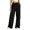 Black, variant on Girls Elastic Waist Wide Leg Sweat Pants, Solid Vertical Seam Baggy Loose Kids Casual Jogger Trousers for Back to School Autumn Winter Daily Campus Wear(Army Green,7-8 Years)