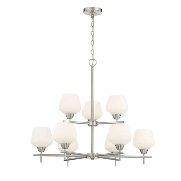 9 Light Chandelier-Brushed Nickel Finish -Traditional Installation Minka Lavery 2179-84