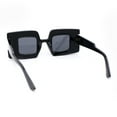 thumbnail image 4 of Womens Retro Thick Plastic Mod Rectangle Fashion Sunglasses All Black, 4 of 4