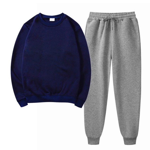 Georges Ensembles à Manches Longues pour Femmes Chandail Uni à Col Rond Décontracté Pantalon de Sport Ensemble de Sport pour Femmes
