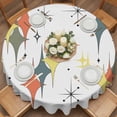 thumbnail image 2 of Colorful Stars Round Tablecloth 60 inches Vintage Yellow Orange Green Star Shiny Diamonds Waterproof Oil-Proof Table Cloth Round Table Cover for Holiday Party Picnic Dinner Decor Indoor Outdoor Use, 2 of 9