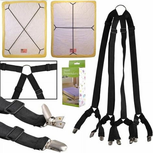 Cinturón de sujeción de sábanas, cinturón de sujeción de sábanas ajustable, elástico y abrazadera de esquina, cinturón de sujeción de cabecera de cama adecuado para ropa de cama, colchones,