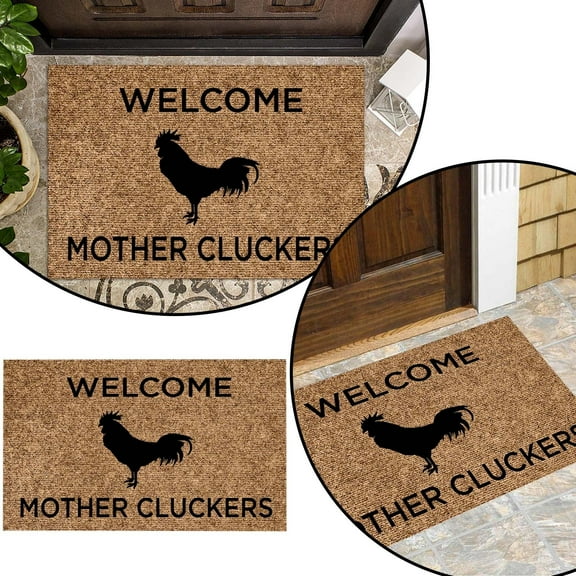 Welcome Mother Cluckers Cock Chicken Funny Cute Doormat Door Mat Welcome Friends Doormat Funny Doormat New Home Door Mat/ Rooster Rug/Mat 40*60Cm