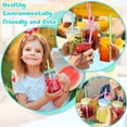 thumbnail image 3 of 4 Sets Cruise Ship Essentials,4 Set Silicone Straws with Case Reusable Silicone Portable Drinking Straw Set for Party Travel Cold or Hot with 4 Carry Case, 1 Cleaning Brushes (Classic Color), 3 of 5