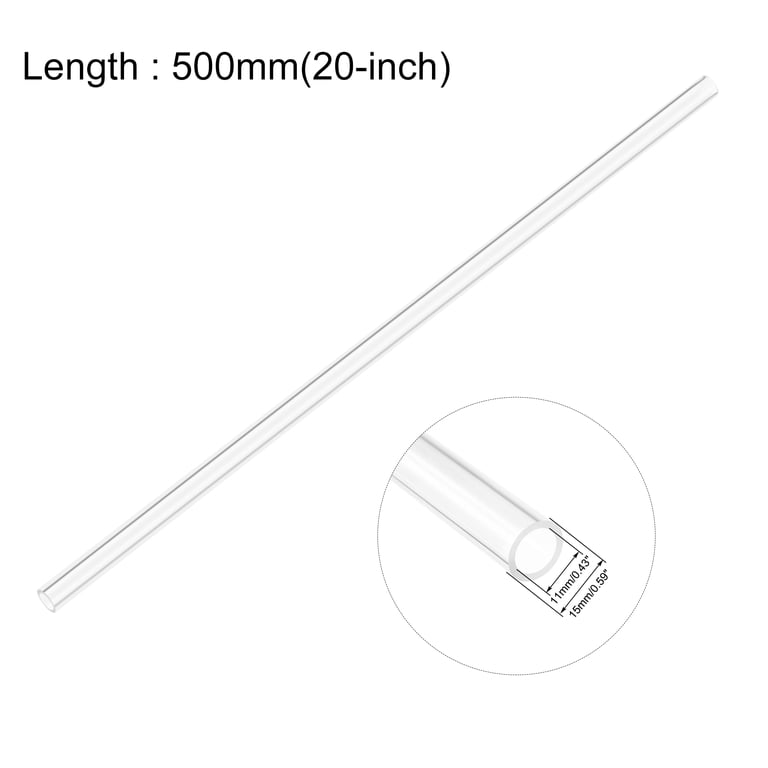 Tube Plastique Rigide Transparent Uxcell - 11mm X 12mm X 305mm - Lot De 2 Pièces Neuf