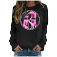 thumbnail image 3 of QATAINLAV T-Shirts pour Femmes Cancer du Sein Automne Manches Longues Col Rond T-Shirt Imprimé Graphique Nouveauté Chandail en Molleton Mignon Chandail Sortie Tops Ventes Prime Aujourd'hui Noir m, 3 of 6
