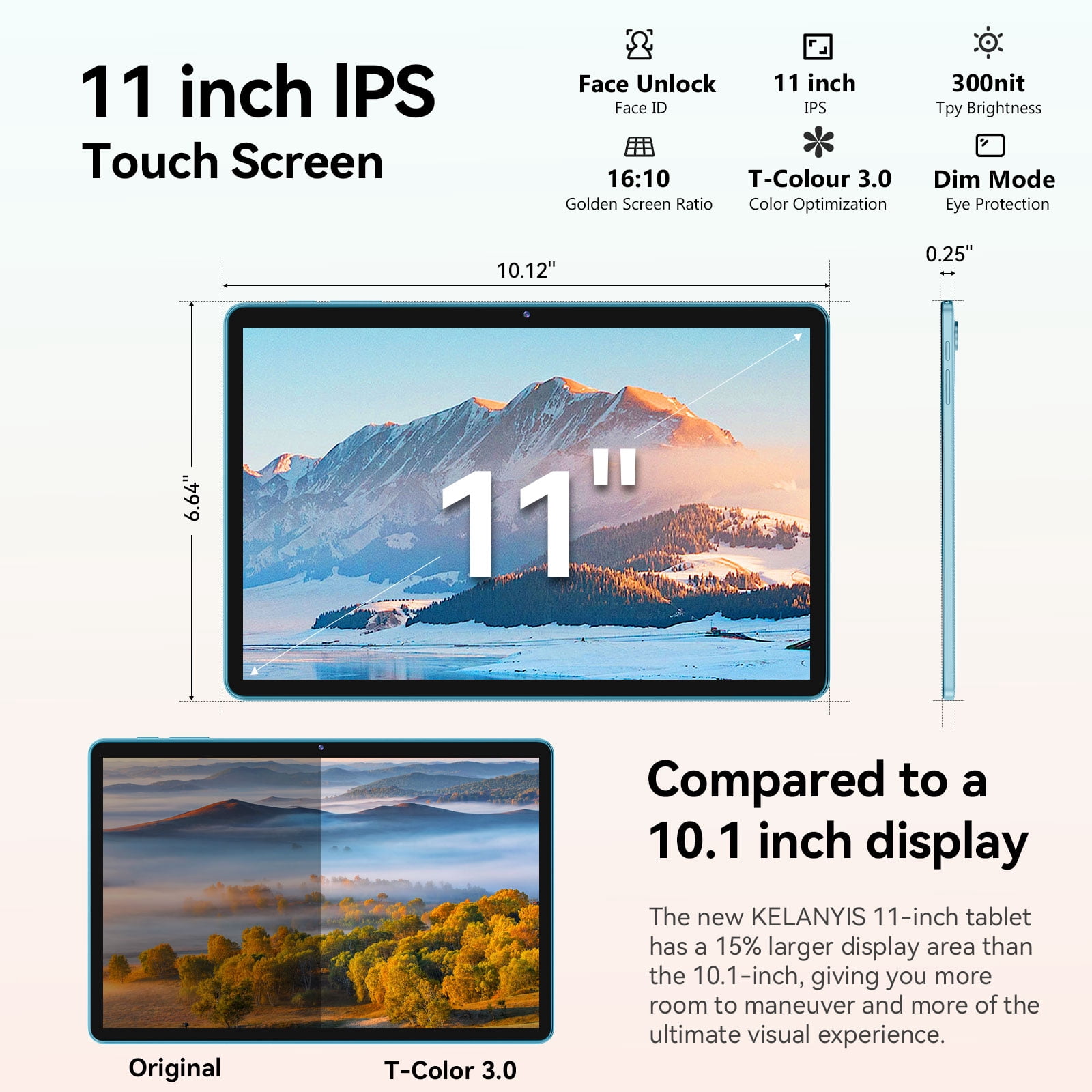 Android 15 Tablet, 11 inch 24GB RAM + 128GB ROM 1TB Expand, Octa-Core Tablet with GPS, 8000mAh, 1280x800 FHD Display, 5MP+8MP Dual Camera, WiFi, Bluetooth, GPS,Includes protective case