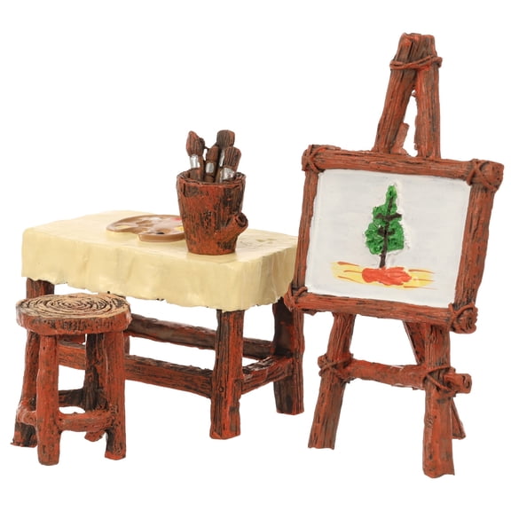 Miniature Fairy Garden Waterproof Micro Landscape Secret Garden Decoration with Easel Table and Chair for Outdoor Balcony